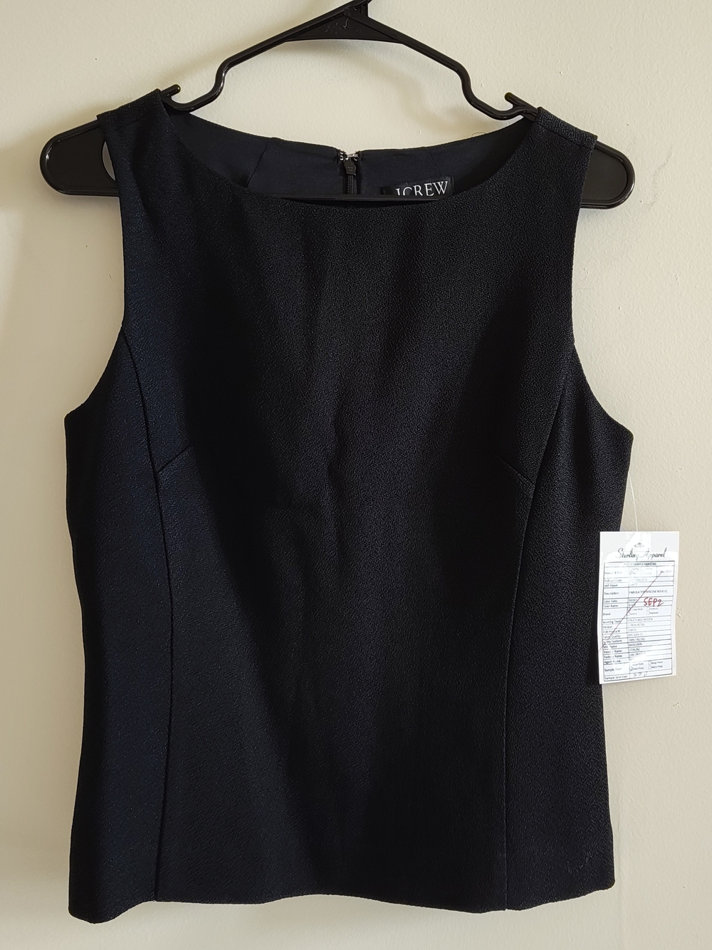 J. Crew Black Sleeveless Sheath Top